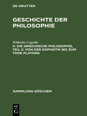 cover image of Die griechische Philosophie, Teil 2